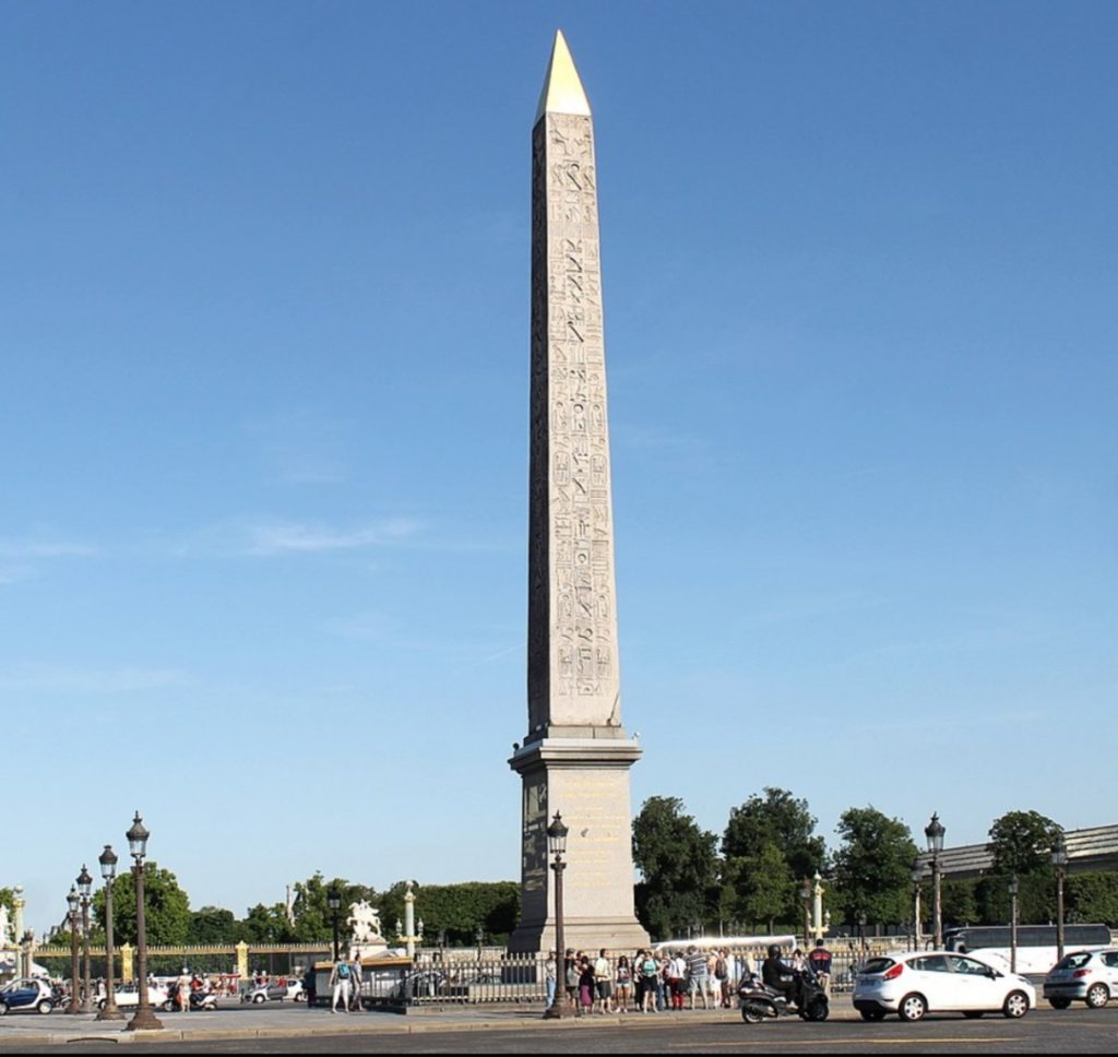giant structure of  Luxor obelisk, Paris