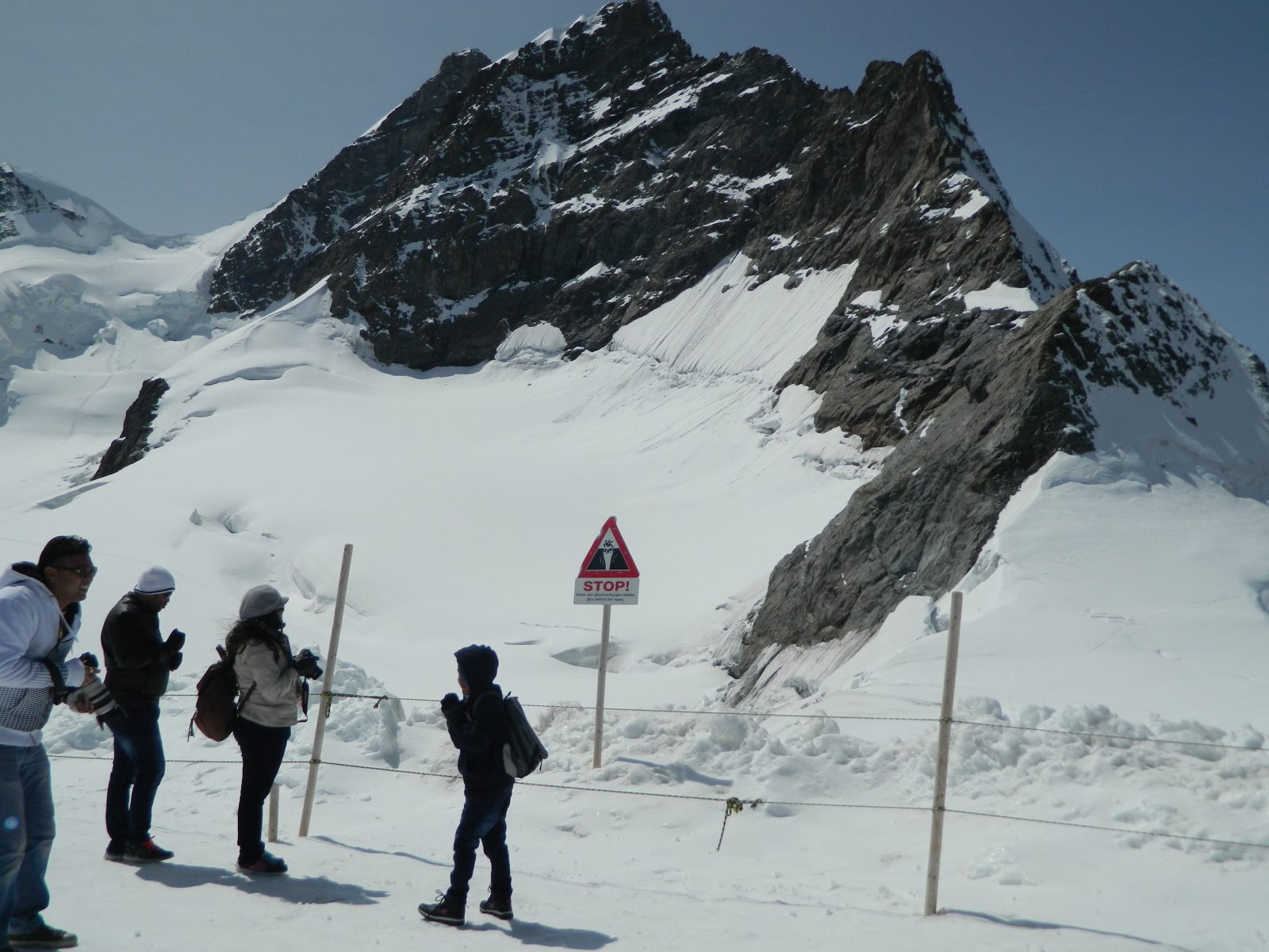 Jungfraujoch, Switzerland. A long stretch of snowy peaks